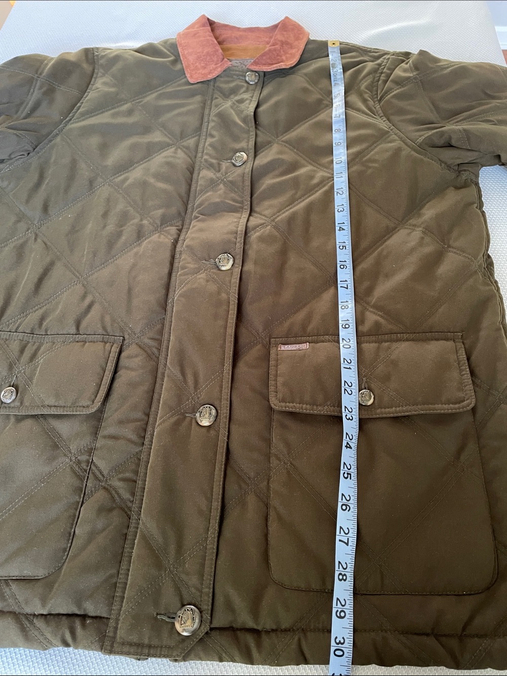 Ralph Lauren Women's Green Equestrian Quilted Coat w/Suede Collar Size Large - Picture 6 of 13
